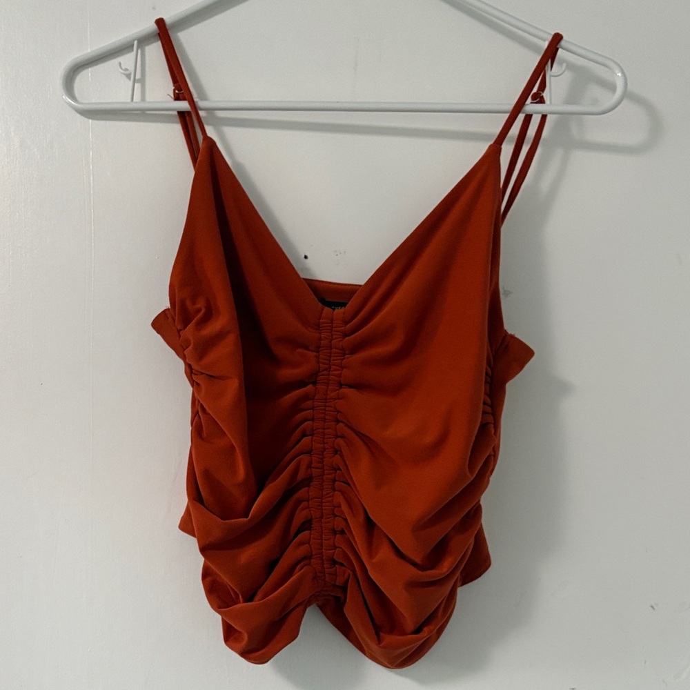 Forever 21 Burnt Orange Ruched Camisole